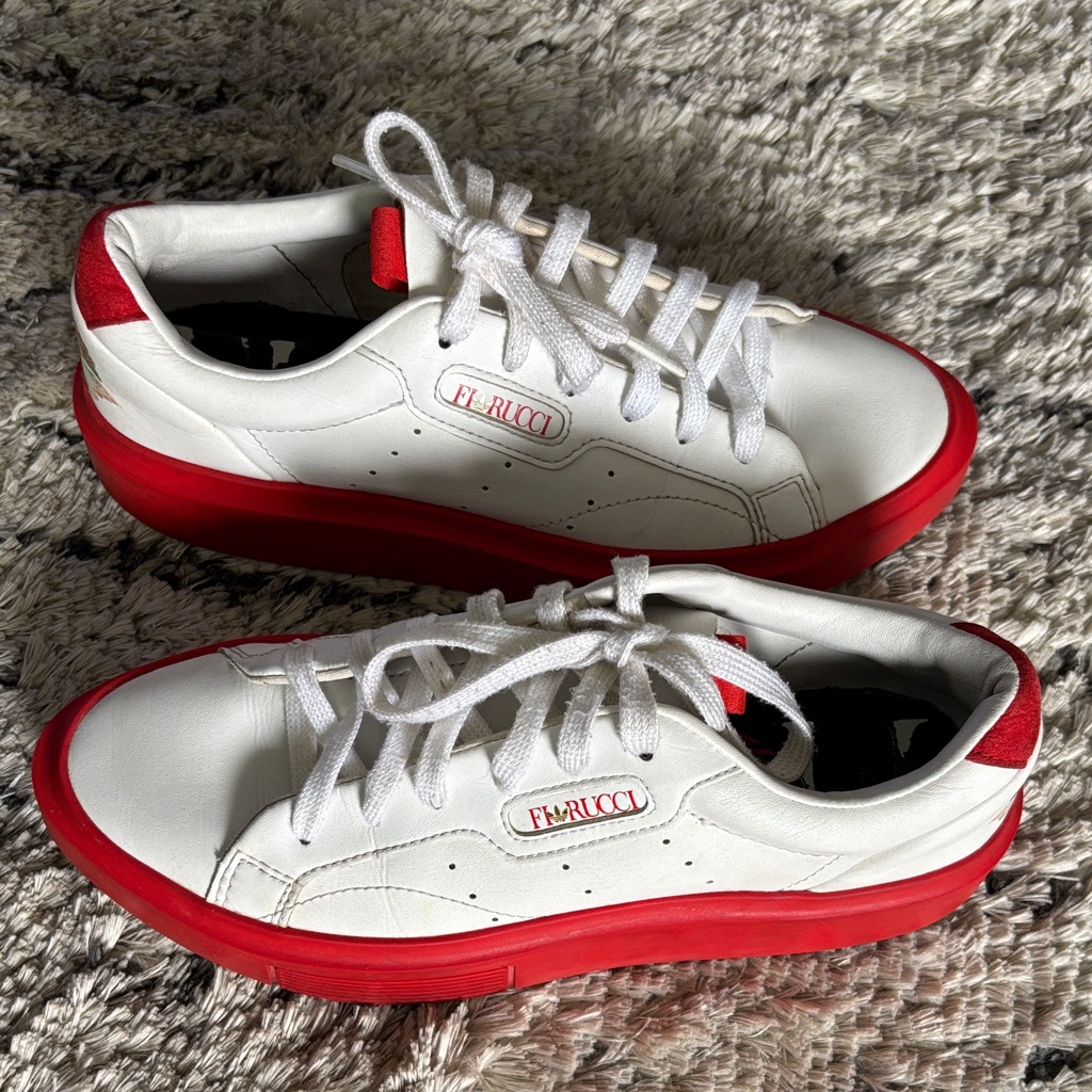 Adidas X Fiorucci Red White Sleek Super Sneaker Limited Edition Size 6.5